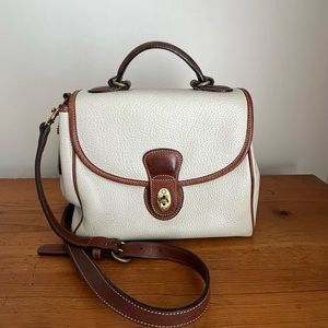 Vintage Coach USA Sheridan Monticello Top Handle White Leather Bag